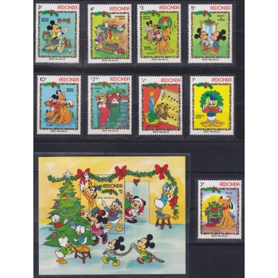 F-EX62826 TURKS & CAICOS MNH 1983 CHRISTMAS WALT DISNEY MICKEY MOUSE DONALD DUCK PLUTO GOOFY.