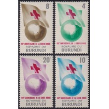 F-EX60063 BURUNDI MNH 1963 CENTENARIAL RED CROSS HEALTH FLAG & EARTH PLANET.