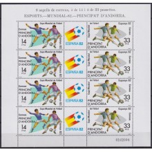 F-EX62289 ANDORRA MNH 1982 WORLD CHAMPIONSHIP SOCCER FOOTBALL SHEET.