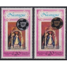 F-EX64259 NICARAGUA MNH 1982 SILVER & GOLDEN OVERPRINT SOCCER WORLD CUP.