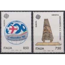 F-EX64439 ITALIA MNH 1992 DISCOVERY AMERICA COLON VOYAGE COLUMBUS SCULTURE.