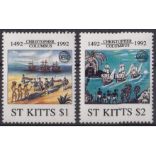 F-EX64440 ST KITTS 1992 MNH DISCOVERY COLUMBUS COLON SHIP BARCOS.