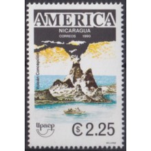 F-EX64442 NICARAGUA MNH 1990 AMERICA UPAEP VOLCANO VOLCAN CONCEPCION.