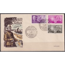 F-EX64409 SPAIN SAHARA 1955 FDC BONELLI CENTENARIAL SHIP BOAT BARCOS.