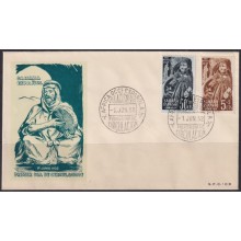 F-EX64411 SPAIN SAHARA 1952 FDC PRO CHILDREN INDIGENOUS WOMAN.