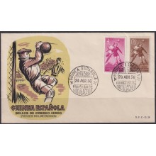 F-EX64414 SPANISH GUINEA SPAIN 1956 FDC SOCCER FOOTBALL FUTBOL.