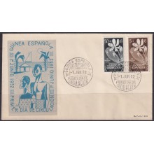 F-EX64417 SPAIN IFNI MOROCCO 1952 FDC PRO INDIGENOUS FLOWER FLORES.