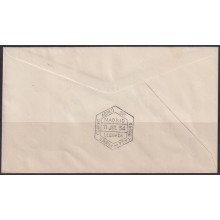 F-EX64422 SPAIN 1954 FIRTS AIR MAIL SIN SOBRETASA.