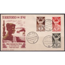F-EX64423 SPAIN IFNI MOROCCO 1951 FDC COLONIAL STAMP DAY FAUNA.