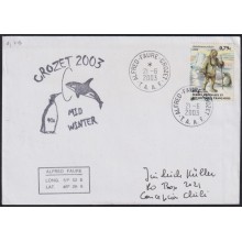 F-EX63698 TAAF FRANCE POLAR ANTARCTIC 2003 ALFRED FAURE STATION MINDWINTER PENGUIN.