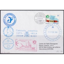 F-EX63666 SPAIN POLAR ANTARCTIC 2001 JUAN CARLOS I STATION HESPERIDAS SHIP.