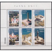 F-EX63656 SPAIN ESPAÑA MNH 2011 LIGHTHOUSE FAROS SPECIAL SHEET.