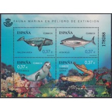 F-EX64388 ESPAÑA SPAIN MNH 2013 ENDANGERED MARINE FAUNA FISH WHALE OCTOPUS.