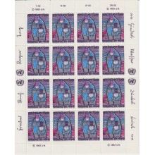 F-EX62263 UNITED NATIONS UN MNH 1983 HUMAN RIGHT COMPLETE SET IN SHEET.