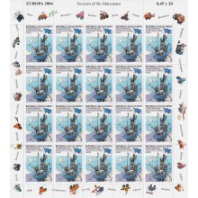F-EX62273 SAN MARINO MNH 2004 EUROPA CEPT CHILDREN TOYS COMPLETE 25 SHEET.