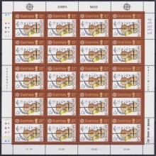 F-EX62246 GUERNSEY ENGLAND UK MNH 1985 EUROPA CEPT MUSIC COMPLETE SHEET.