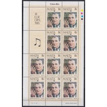 F-EX62247 MALTA MNH 1985 EUROPA CEPT MUSIC COMPLETE SHEET.