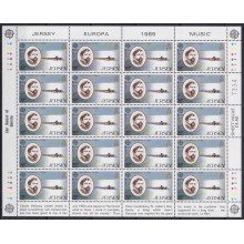 F-EX62249 JERSEY IS ENGLAND UK MNH 1985 EUROPA CEPT MUSIC COMPLETE SHEET.
