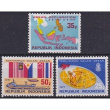 F-EX63380 INDONESIA MNH 1977 SOUTHEAST ASIAN ASSOC AVION SHIP TRAIN RAILROAD.