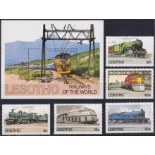 F-EX63401 LESOTHO MNH 1984 RAILWAYS TRAIN LOCOMOTIVE RAILROAD FERROCARRIL.