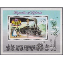 F-EX63403 LIBERIA MNH 1973 HISTORICAL RAILWAYS RAILROAD LOCOMOTIVE.