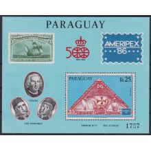 F-EX64465 PARAGUAY MNH 1986 DISCOVERY OF AMERICA BARCOS SHIP COLUMBUS AMERIPEX.
