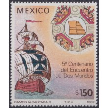 F-EX64468 MEXICO MNH 1987 DISCOVERY COLUMBUS SHIP BARCOS.