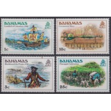 F-EX64472 BAHAMAS MNH 1985 DISCOVERY COLON COLUMBUS SHIP PINEAPLE PLANTATION.