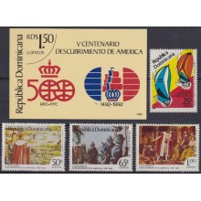 F-EX64483 DOMINICANA REP MNH 1986 DISCOVERY COLUMBUS LANDFALL SHIP REGATTA.