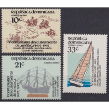 F-EX64484 REP DOMINICANA MNH 1983 DISCOVERY REGATTA COLUMBUS SHIP ANTILLES MAP.
