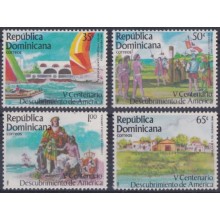 F-EX64485 DOMINICANA REP MNH 1985 DISCOVERY COLUMBUS LANDFALL SHIP REGATTA.