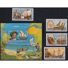 F-EX64641 GUINEA GUINEE 1985 MNH DISCOVERY AMERICA SHIP BARCOS COLUMBUS COLON.