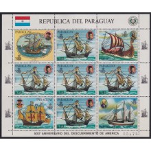 F-EX65019 PARAGUAY MNH 1985 BARCO DE DESCUBRIMIENTO COLUMBUS MARCO POLO PINZON COOK.
