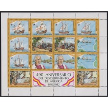 F-EX65020 NICARAGUA MNH 1982 COLON COLUMBUS DISCOVERY LANDING SHIP.