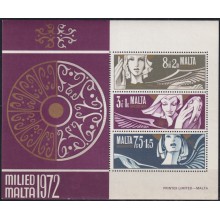 F-EX64648 MALTA MNH 1972 CHRISTMAS NAVIDAD DRAWING ART WOMAN RELIGION.