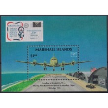 F-EX64506 MARSHALL IS MNH 1986 WWII LANDING AT KWAJALEIN DOUGLAS DC-54 GLOBESTER.
