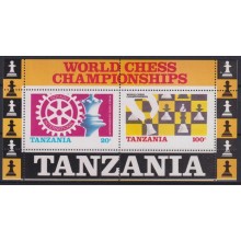 F-EX64500 TANZANIA 2002 MNH MINI SHEET CHESS AJEDREZ.