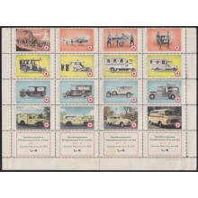 F-EX65046 GERMANY NO GUM CINDERELLA RED CROSS AUTOMOVIL AUTO BLOCK.