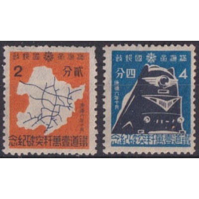 F-EX63419 MANCHUKUO CHINA MNH 1939 RAILROAD TRAIN RAILWAYS LOCOMOTIVE FERROCARRIL