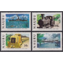 F-EX63436 NAURU MNH 1982 BOAT SHIP RAILROAD TRAIN RAILWAYS LOCOMOTIVE FERROCARRIL