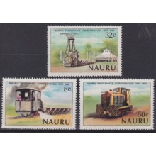 F-EX63438 NAURU MNH 1980 PHOSPHATE RAILROAD TRAIN RAILWAYS LOCOMOTIVE FERROCARRIL