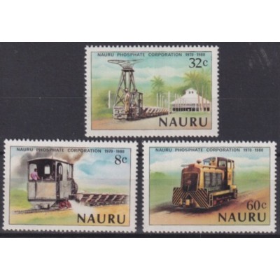 F-EX63438 NAURU MNH 1980 PHOSPHATE RAILROAD TRAIN RAILWAYS LOCOMOTIVE FERROCARRIL