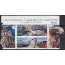 F-EX64450 ESPAÑA SPAIN 2014 MNH ENDANGERED FAUNA BIRD PIGEON OWL EAGLE.