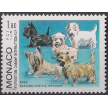 F-EX64455 MONACO MNH 1986 DOG PERROS INTERNATIONAL DOG SHOW.
