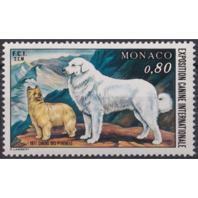 F-EX64456 MONACO MNH 1977 DOG PERROS INTERNATIONAL DOG SHOW.