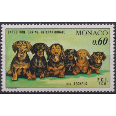 F-EX64462 MONACO MNH 1976 DOG PERROS INTERNACIONAL EXPOSICIÓN CANINA.