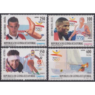 F-EX64459 GUINEA EQUATORIAL MNH 1992 OLYMPIC GAMES BARCELONA SAILING SWIMMING.