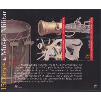 F-EX64628 PORTUGAL MNH 2001 ARTILLERY MILITAR MUSEUM.