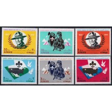 F-EX64635 SOUTH ARABIA AJMAN MNH 1967 BOYS SCOUT JAMBOREE BADEM POWELL.
