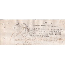 1803-PS-12 ESPAÑA SPAIN 1803 SEALLED PAPER REVENUE. SELLO 2º.